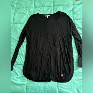 GUC Peace Love World Sweater Knit Tunic w/ tulip hem, size XL, black